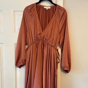 Rust midi dress